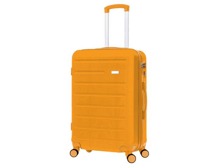 Novel Reisekoffer, Orange, Metall, Kunststoff, 76x49x29 cm, Trennwände im Innenraum, Zahlenschloss, 360°-Rollensystem, Freizeit & Co, Koffer & Taschen, Reisekoffer