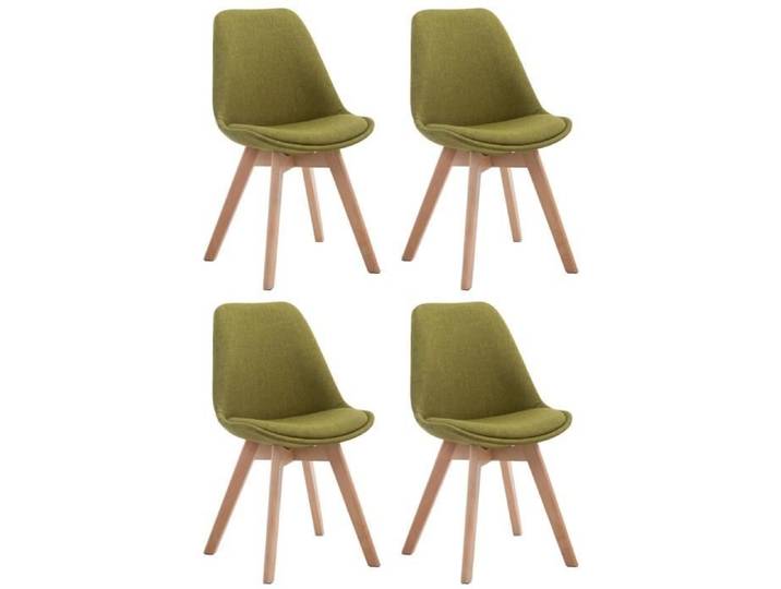 Lot de 4 Chaises - CLP - Borneo V2 - Tissu - Vert - Style Scandinave Moderne
