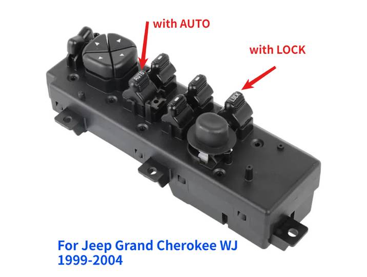 Interrupteur de commande de fenêtre pour Jeep Grand Cherokee WJ 1999 – 2004, alimentation électrique avant gauche, bouton de levage de verre principal, accessoires de voiture