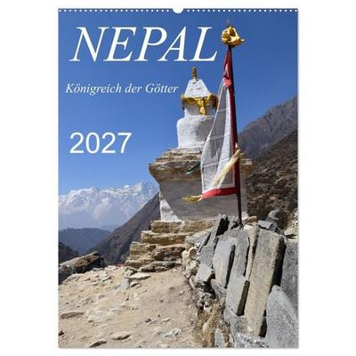 Nepal- Königreich der Götter (Wandkalender 2027 DIN A2 hoch), CALVENDO Monatskalender