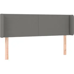 Décoshop26 - Kopfteil Schlafzimmer-Bettwäsche-Accessoire Möbelstück mit Seitenteil 147 x 16 x 78/88 cm dunkelgrauer Stoff TDL0205016