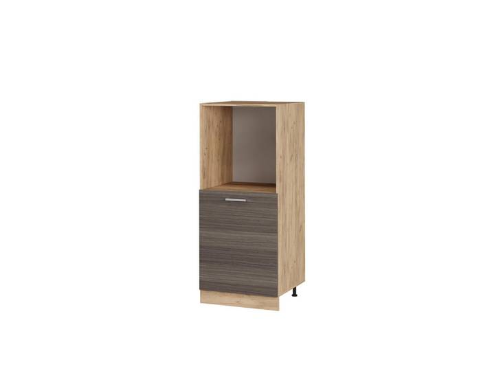 Vicco Herdumbauschrank R-Line Edelgrau 60 cm, Grau, Eichefarben, Holzwerkstoff, 2 Fächer, Rechteckig, 60x143x57 cm, Küchen, Küchenmöbel, Küchenschränke, Geräteumbauschrank