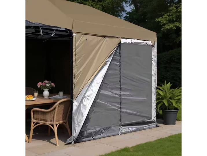 10x10 auvent tente Double couche parois latérales avec fermeture éclair Gazebo pare-soleil maille mur latéral Protection solaire étanche