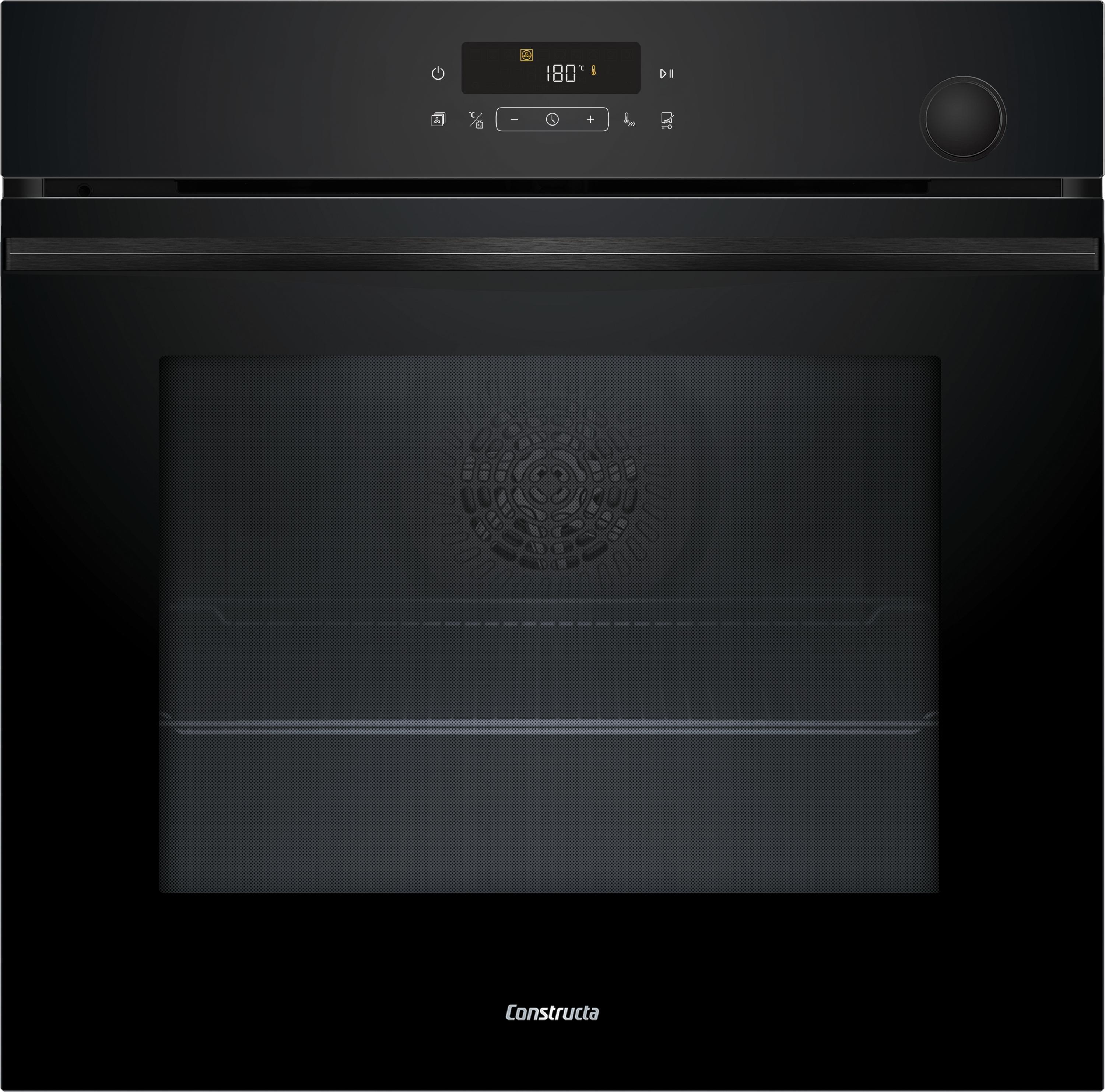 Constructa Einbau-Backofen mit Dampfunterstützung, 60 x 60 cm, Schwarz, CF4A28063
