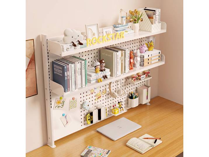 Étagère de rangement de bureau réglable avec panneau perforé, organisateur de bureau, étagère de table à clipser pour bureau, chambre à coucher, 60/80/100 cm