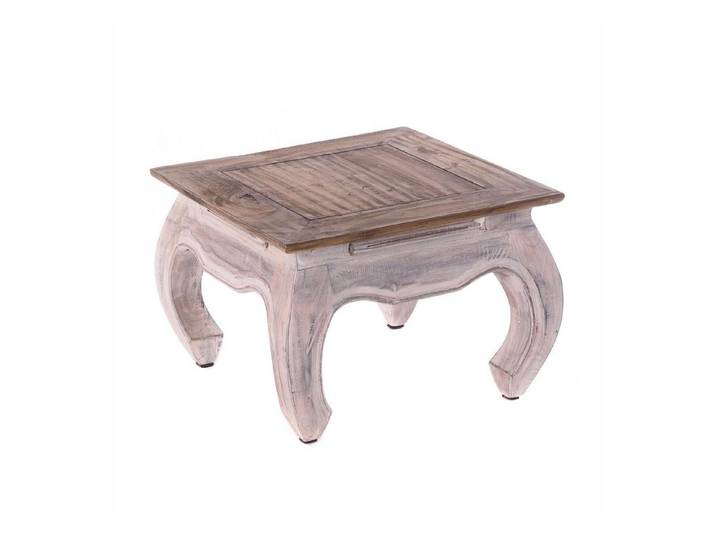 DESIGN DELIGHTS Couchtisch OPIUMTISCH EAST 50 , 50x50x35cm, Altholz massiv, Beistelltisch, 05
