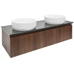SAT Badezimmerschrank unter dem Waschbecken Evolution 118x30x44,8 cm Walnuss Matt SATEVO120NATK