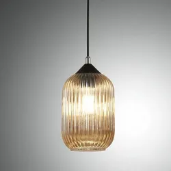 Aston Pendelleuchte in Amber in Riffeloptik italienisches Design von Fabas Luce