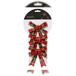 Christmas Decorations Schleifen 10cm mit Tartan Muster 3er Set Geschenkschleifen Weihnachtsschleifen Dekoschleifen festliche Dekoration Weihnachten Hochzeit