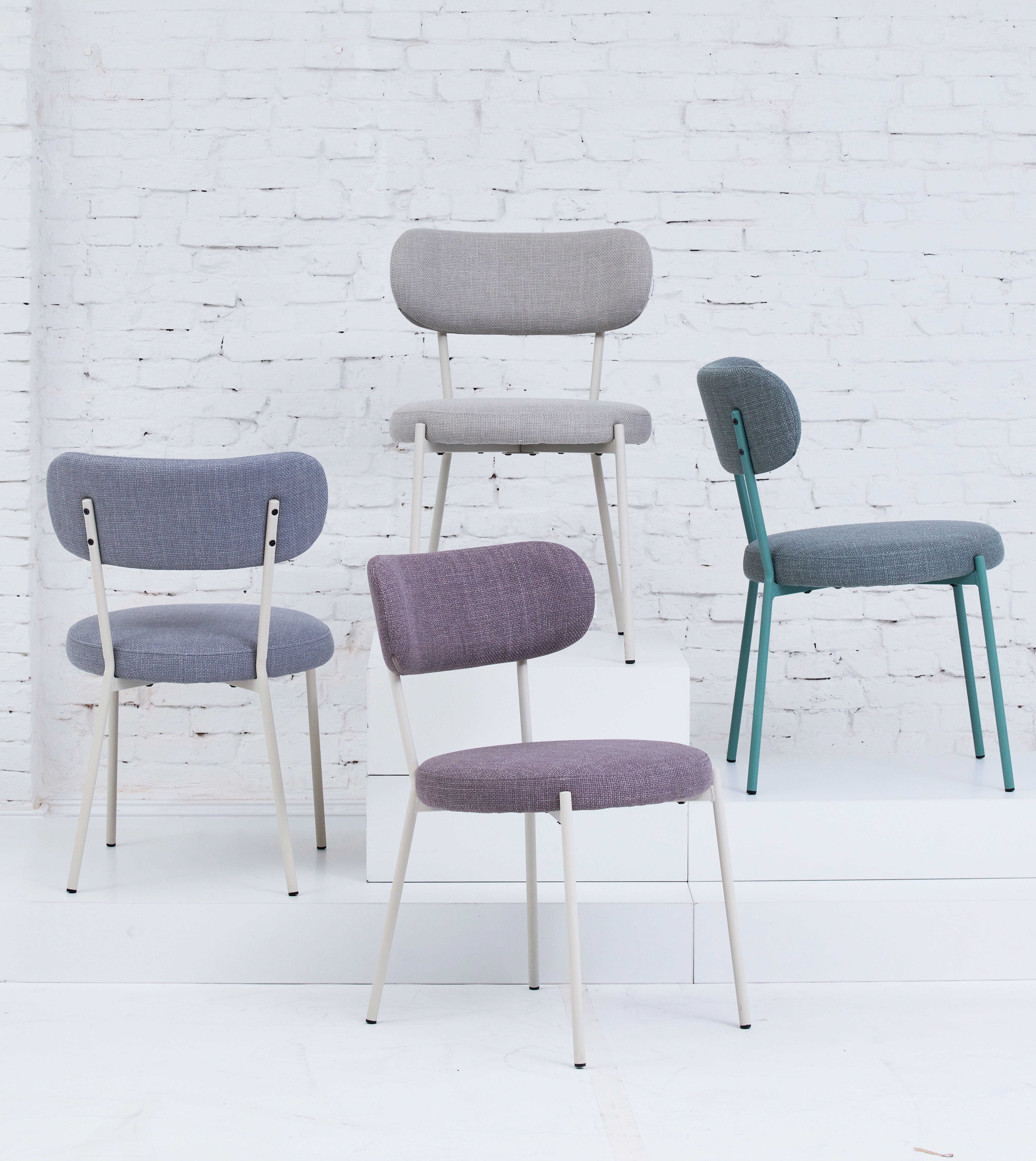 4-Fussstuhl TOM TAILOR HOME "SOFT PAD CHAIR", weiss (schwarz rose, off, weiß, off, weiß, fbj 91 schwarz rose), B:50cm H:81,5cm T:59cm, Metall, Stoff, Stühle, 4-Fussstuhl, Esszimmerstuhl, 4-Fussgestell, mit Rückenausschnitt schwarz rose, off, weiß, off, we