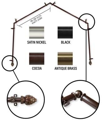 InStyleDesign Lotus 4-Sided Bay Window Curtain Rod