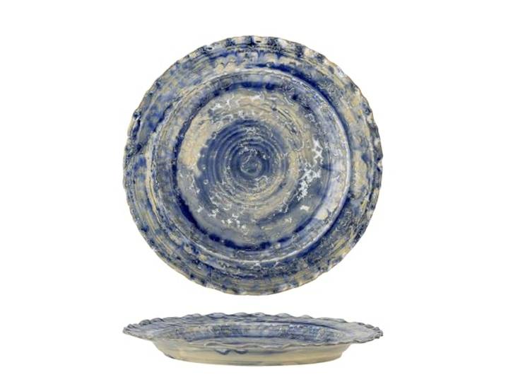 Bloomingville Creative Collection Rowan Servierplatte, Blue, Steingut, T27xH2,5 cm