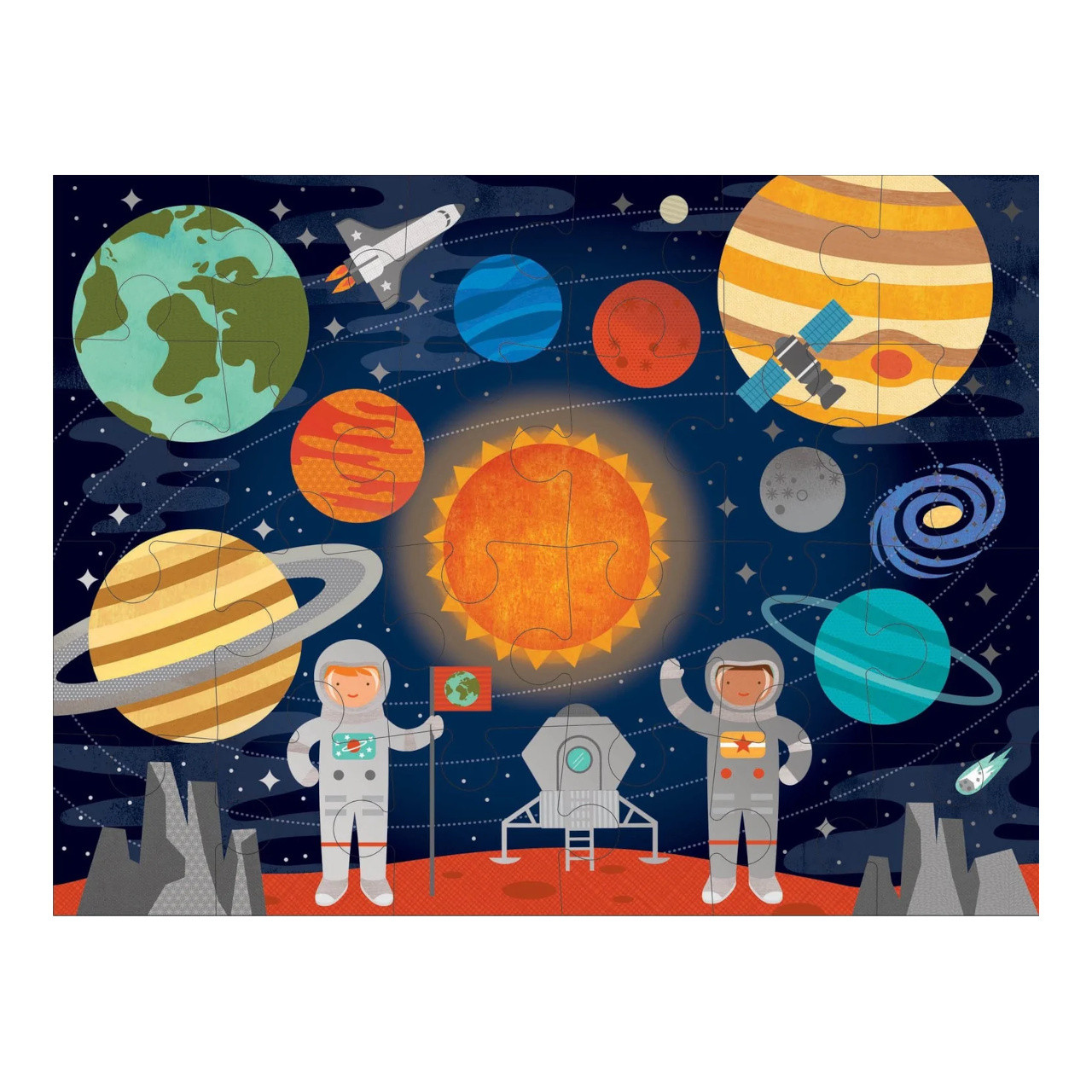 Petit Collage Bodenpuzzel Ruimte - Educatief kartonnen speelgoed