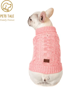 Inspire Picks Cozy Knitted Dog Sweater Warm Winter Pet Clothes For Stylish Dogs pink xxxl