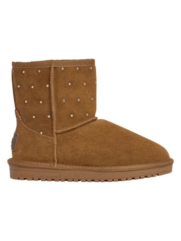 Pepe Jeans FOOTWEAR Leder-Winterboots in Hellbraun - 39