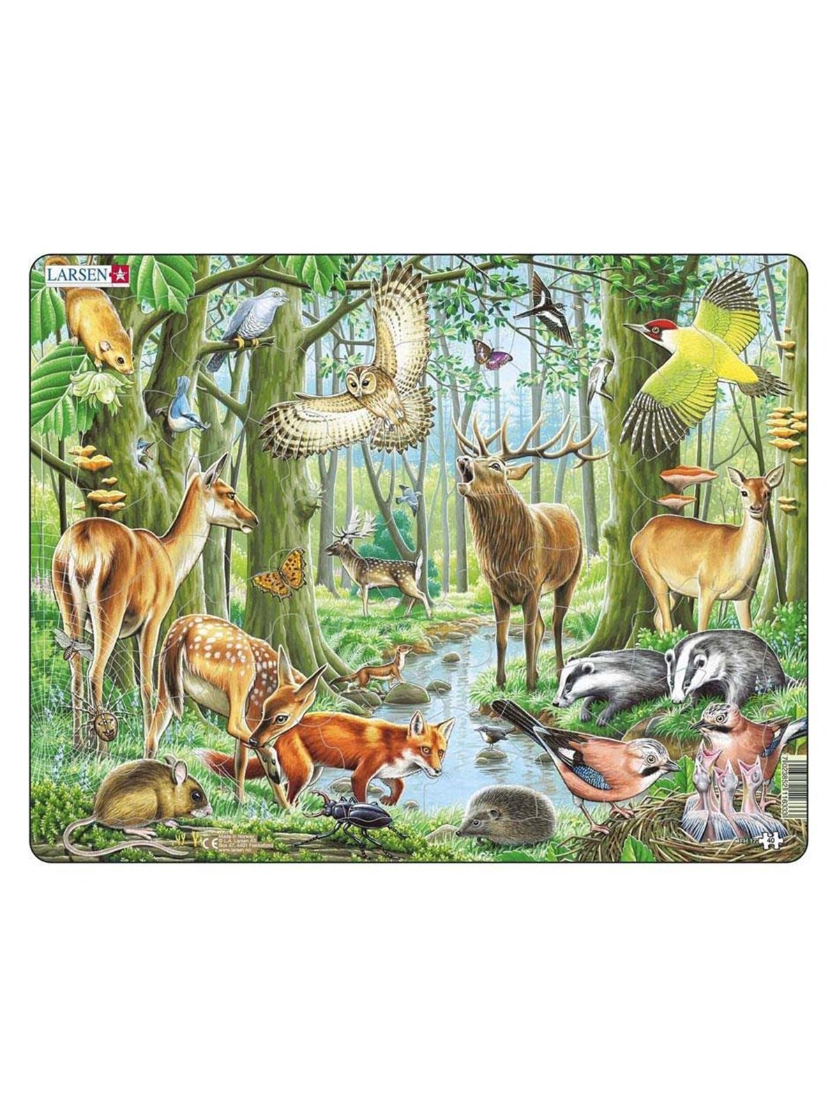 Selecta Play - Larsen Jigsaw Puzzle Animals - European Forests 40 pcs.