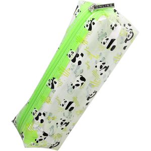 Online Federmäppchen Panda, Schlamperetui, aus Kunststoff, grün