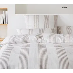 Elegante Bettwäsche Capri - 135x200 cm + 80x80 cm	sand