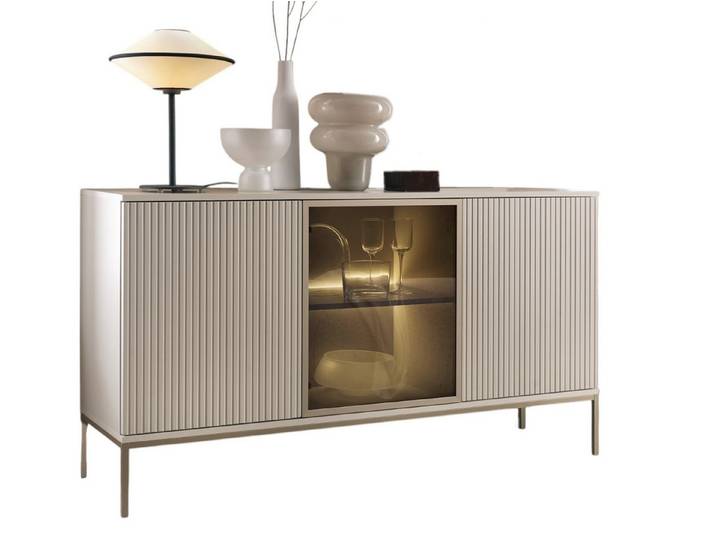 Compleo Kommode LINO, 3-türig, Untergestell aus Metall, Elegant Design