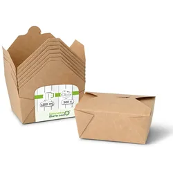 greenbox - Take-away Boxen aus Karton 1200 ml, braun, 300 St.