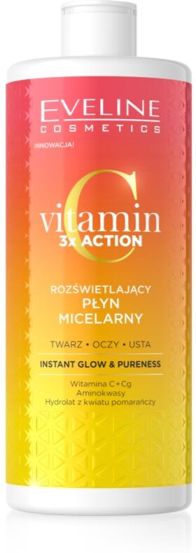 Eveline Cosmetics Vitamin C 3x Action micellar water for radiance and hydration 500 ml