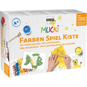 Kreul Lernspiel Mucki 29102, Farben Spiel Kiste, Wir malen Stacheln, Fell & Schuppen, ab 4 Jahre, ab 1 Spieler