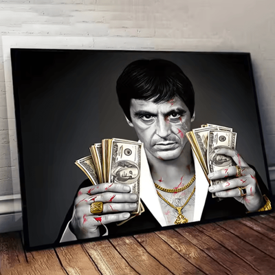 Inspire Curations Modern Scarface Tony Montana Canvas Wall Art Retro Gangster Movie Poster Print xm487 A 20x30cm No Frame