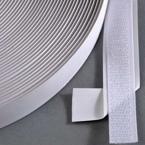 SPRINTIS Bande auto-agrippante, adhésif, crochet (rouleau de 25 m) 20 mm   blanc, nylon, polyester