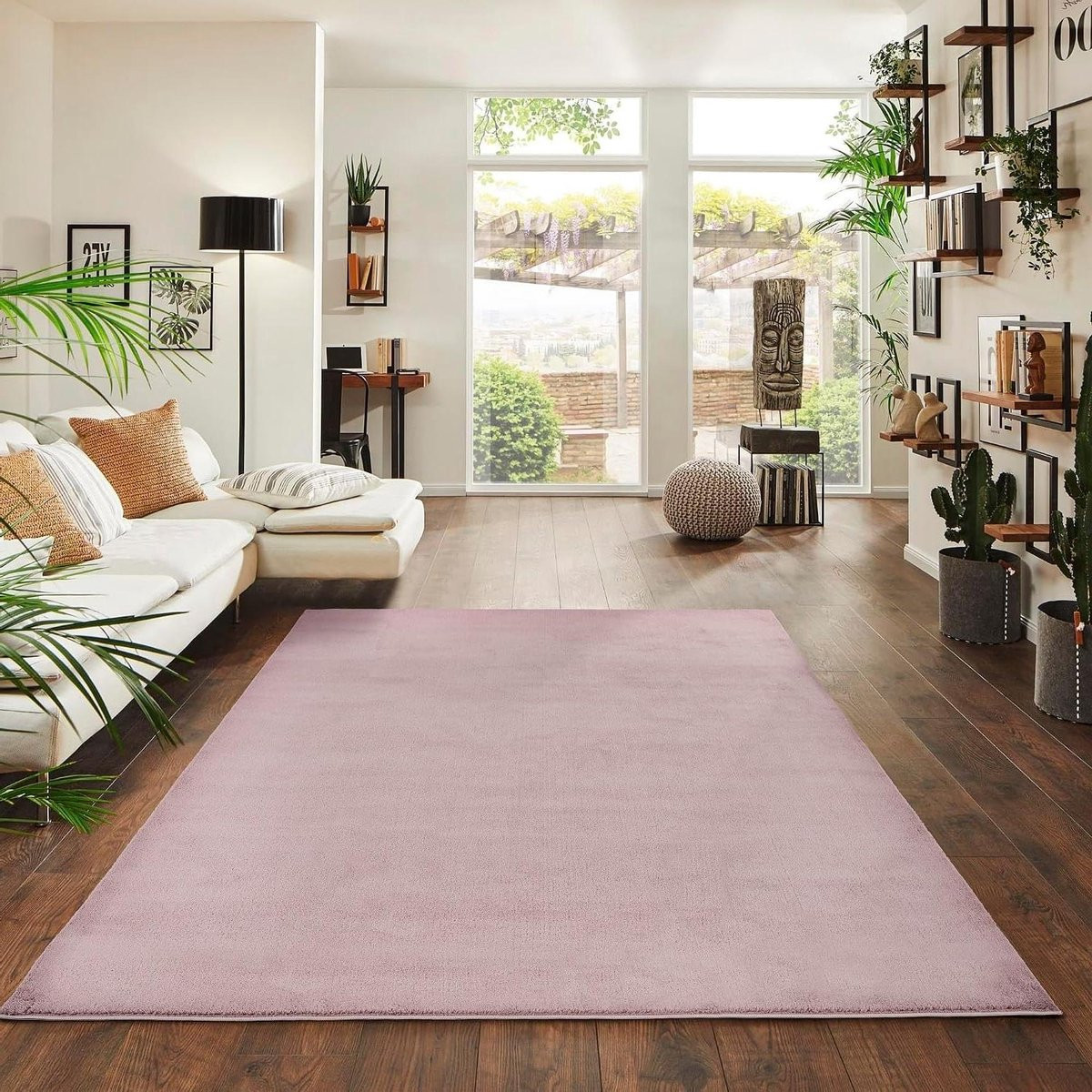 Machine Wasbaar Vloerkleed Gangloper Roze - 80 x 150 cm