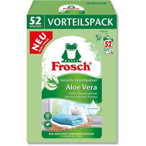 Frosch Waschmittel Aloe Vera Sensitiv Bio-Qualität, Pulver, ökologisch, 3,43kg, Waschladungen 52