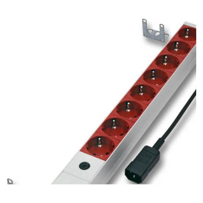 EFB Elektronik 48,30cm (19") Steckdosenleiste 8-fachmit IEC320/C14, Schuko rot (691698)