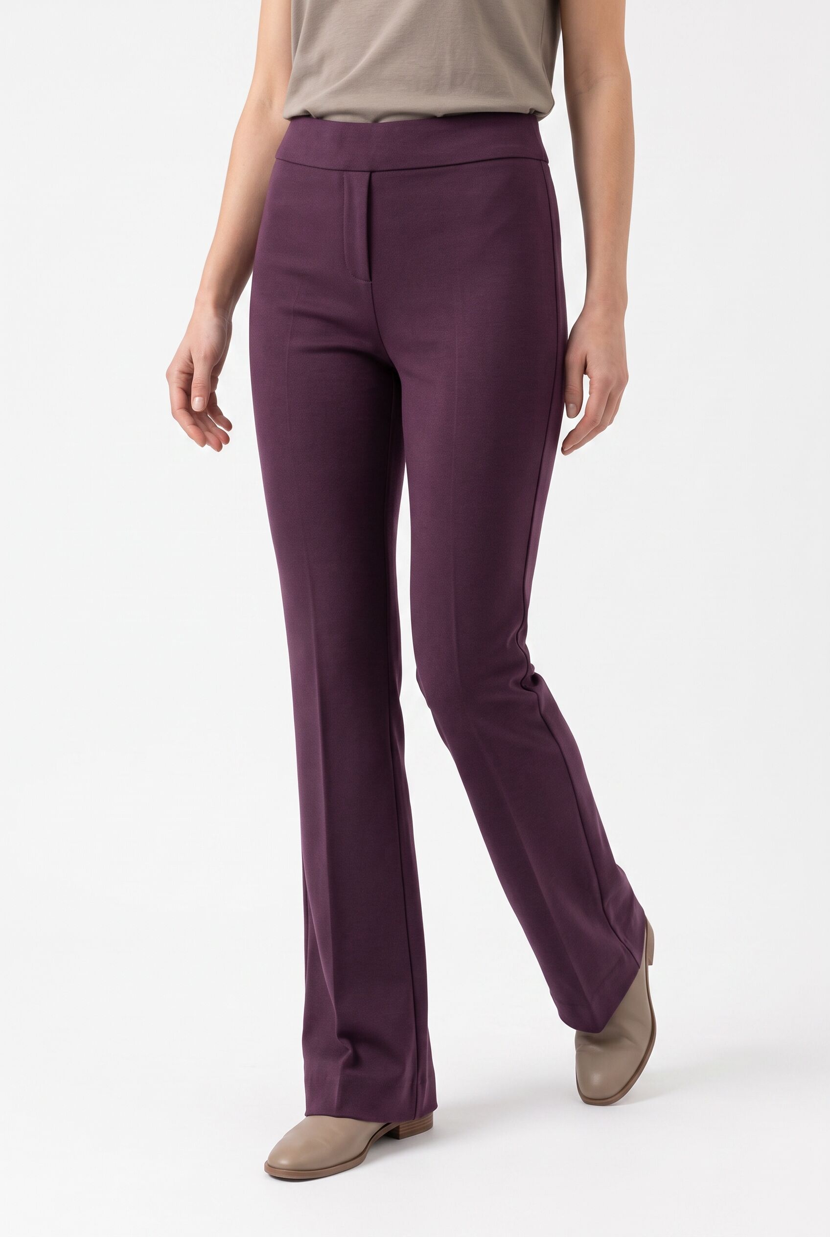 Jerseyhose RICHROYAL, Damen, Gr. XS, N-Gr, mulberry, Jersey, Obermaterial: 69% Viskose, 27% Polyamid, 4% Elasthan, figurbetont lang, Hosen Jerseyhose mulberry XS, N-Gr