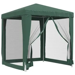 vidaXL Partyzelt mit 4 Mesh-Seitenwänden Grün 2x2 m HDPE