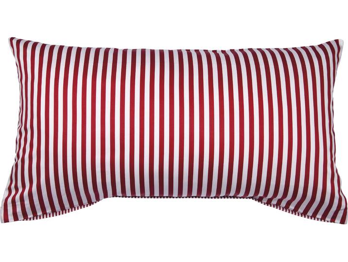 Kissenbezug JANINE Modernclassic , rot, B:80cm L:40cm, Mako-Satin, Obermaterial: 100% Baumwolle, Kissenbezüge, Kissenbezug, mit Streifen