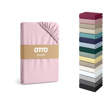 Spannbettlaken OTTO HOME "Cremona für Matratzen bis 30 cm Höhe", rosa, B:160cm, Jersey (145 g/m²), Obermaterial: 96% Baumwolle, 4% Elasthan, Bettlaken, Spannbettlaken, NEU 96% Baumwolle & 4% Elasthan, in Basic, Komfort & Premium Qualität
