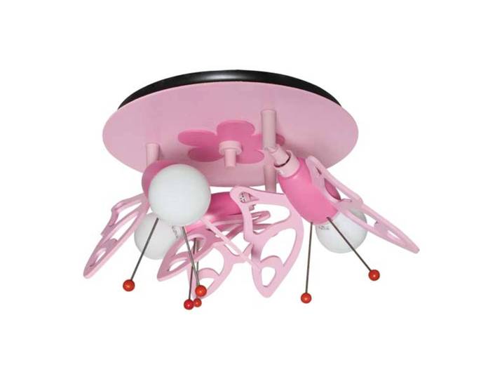 Elobra Deckenleuchte Falter, dimmbar, violett / pink / rose, für Kinderzimmer, Holz, Modern