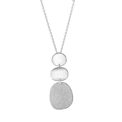 Kette mit Anhänger CELESTA, silber (silbergrau), Halsketten, Damen, 45cm, Silber 925 (Sterlingsilber), L: 45 B: 46,5mm, glänzend, B:46,5mm