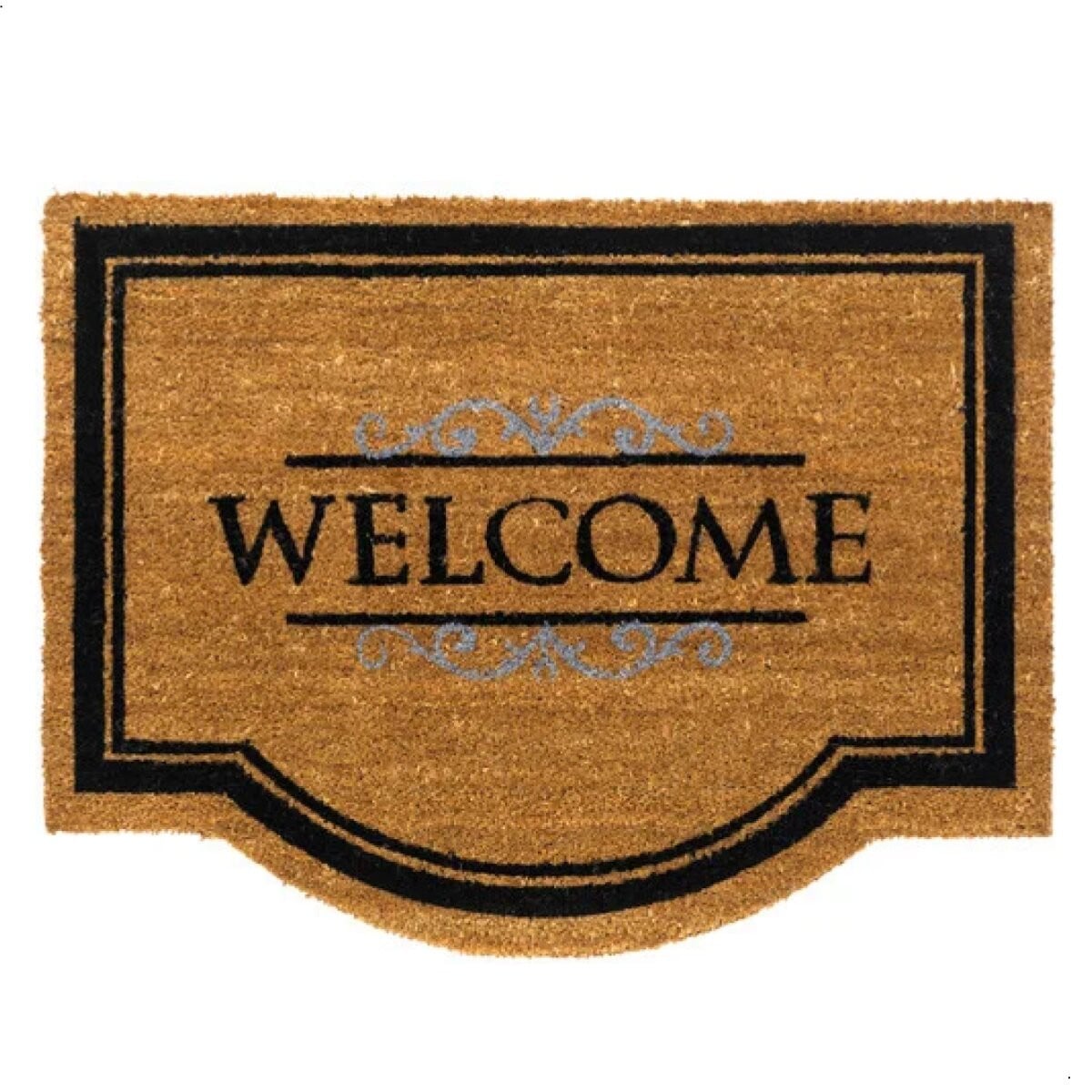 Hamat E-coco Classic Welcome De Mat van Kokosvezel in Natural Bruising, Bruin/Zwart, B: 80 cm, D: 60 cm, H: 1,5 cm