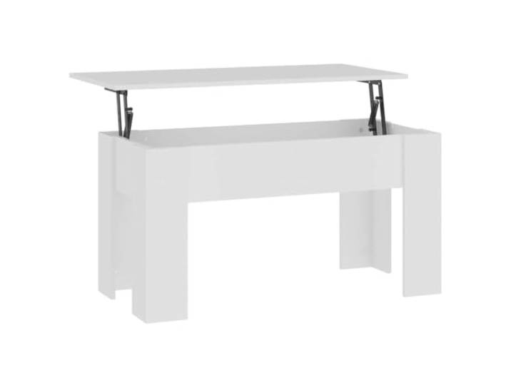 LASWWQMRF Höhenverstellbarer Couchtisch Weiß 101x49x52 cm Holzwerkstoff Höhenverstellbare Tischplatte für flexibles Arbeiten und Essen im Wohnzimmer mit praktischem verstecktem Stauraum.