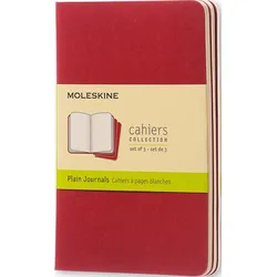 Moleskine Cahier Journals Blanko Notizbücher P rot 3 St.