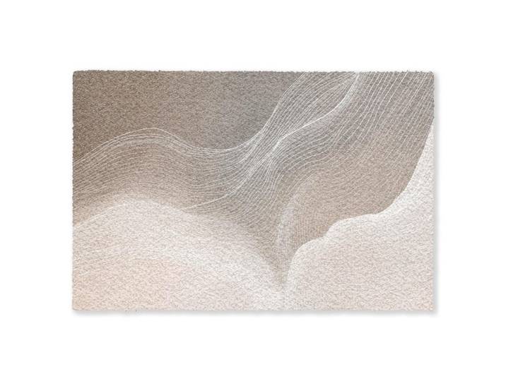 MuchoWow Fussmatte Wellenlinien - Luftströme - Harmonisch Schmutzfänger 60x40 cm, Beige, Kunststoff, Rechteckig, 60x0.4 cm, rutschfeste Unterfläche, Teppiche und Böden, Schmutzfangmatten, Fußmatten