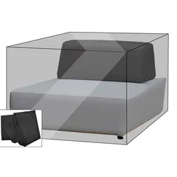 OUTFLEXX Premium Abdeckhaube für Lounge-Element, z.B. Maui Lounge, 107x107x65cm, wasserbeständig, schwarz