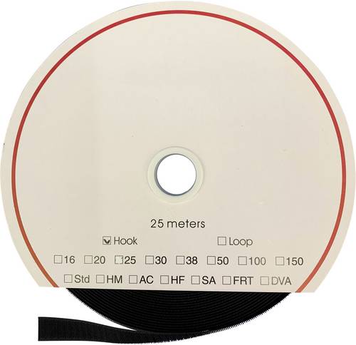 FASTECH T0105099990125 Klettband zum Aufnähen Haftteil (L x B) 25000mm x 50mm Schwarz 25m