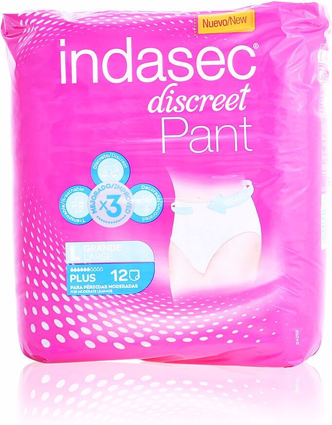 Indasec Pant Plus talla grande 12 u