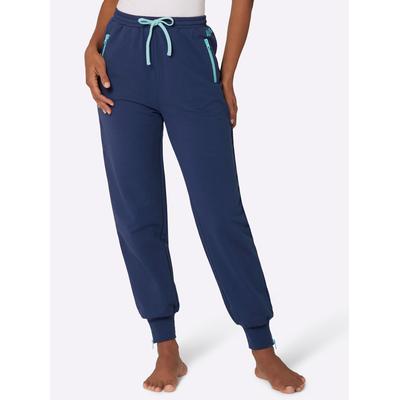 Relaxhose FEEL GOOD, Damen, Gr. 40/42, Normalgrößen, bunt (jeansblau, mint), 60% Baumwolle, 40% Polyester, unifarben, Hosen Relaxhose