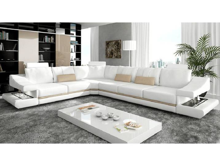 Xlmoebel Ecksofa Elegantes Ledersofa mit hochwertiger Polsterung und viel Platz, Ecksofa, Hergestellt in Europa