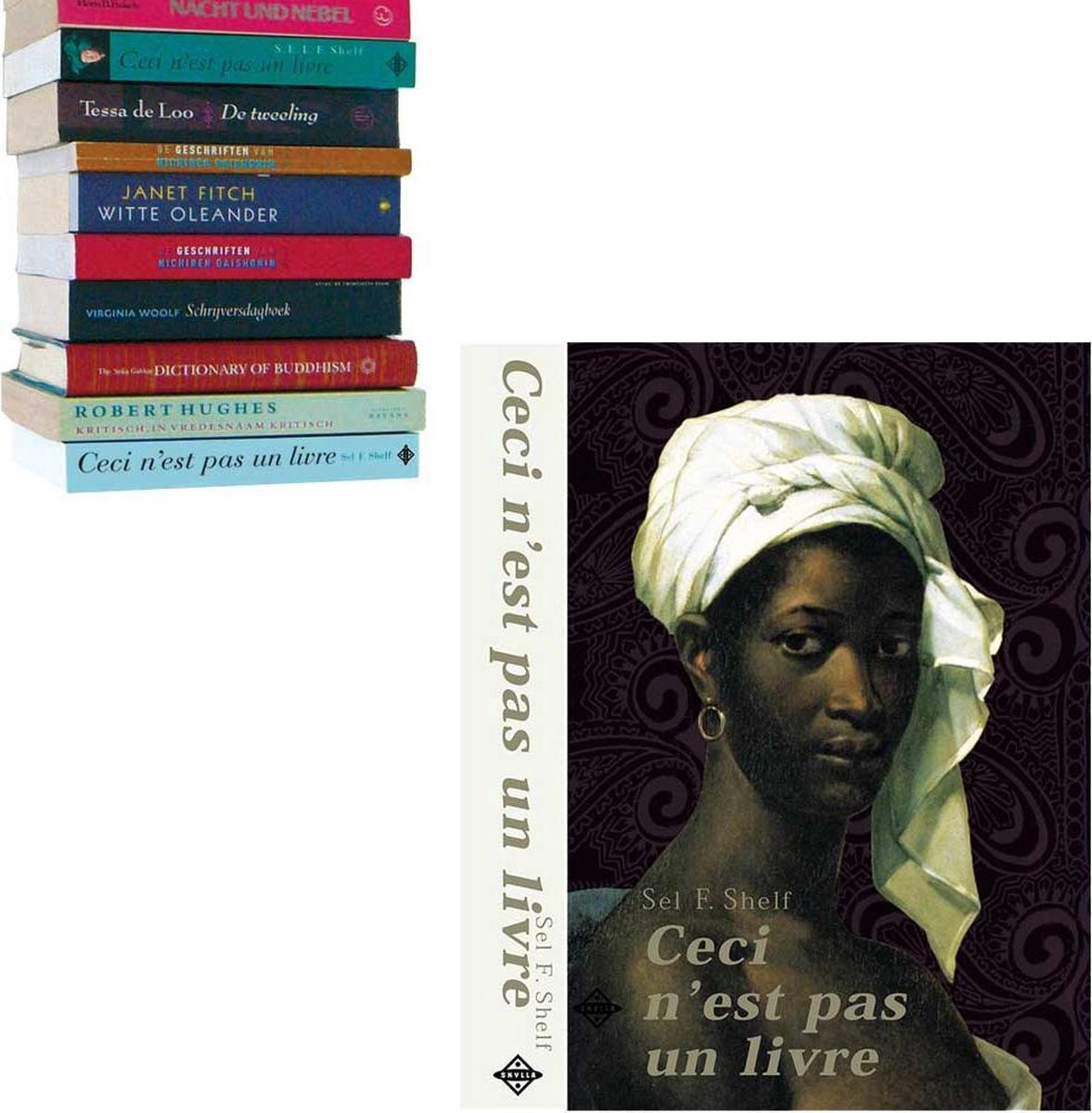 Selfshelf zwevende boekenplank Ceci n'est pas un livre Vrouw Crème