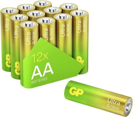 GP Batteries Ultra Alkaline AA Batterijen LR6, 12 stuks