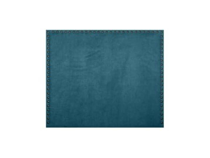 Matris Kopfteil mit fleckenabweisendem Siena-Stoff, dekorative Nieten, 120 cm hoch und 13 Farben, Blau, 130 x 120 x 8 cm, Bett 120 cm