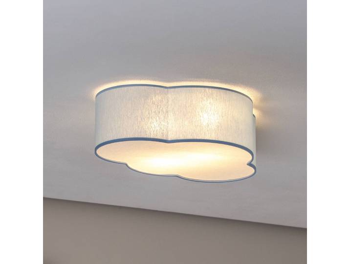 Deckenlampe Cloud TK Lighting, dimmbar, blau, für Kinderzimmer, Textil / Stoff / Seide, Junges Wohnen, Deckenlampe